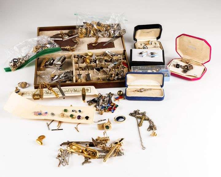 Large Collection of Men's Accessories- Cuff Links, Tie Clips and More