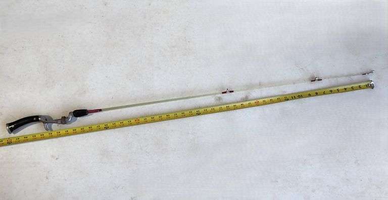 VTG Waltco Glasscaster Pistol Grip Fishing Rod Black Bakelite Handle - 48” Length