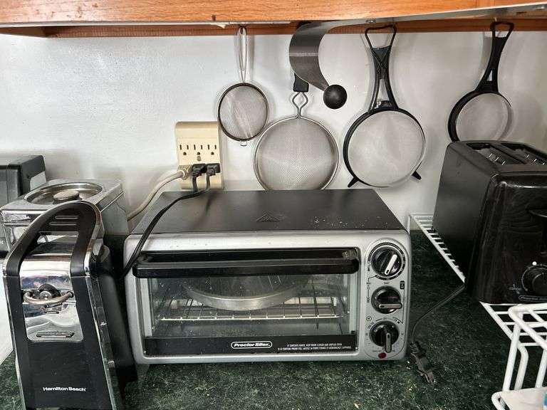 Toaster Oven, Toaster, Can Opener & Strainers
