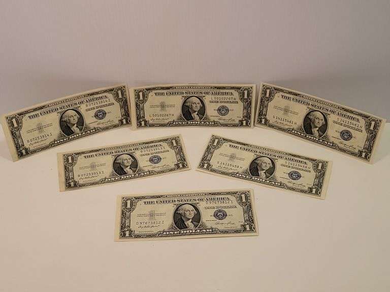 1935-E $1 Silver Cert Lot (6)