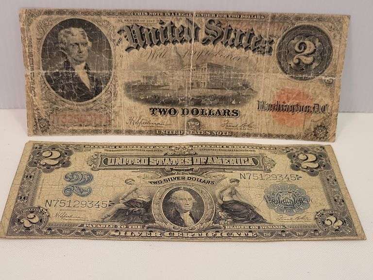 1899 $2 & 1917 $2 Note Lot