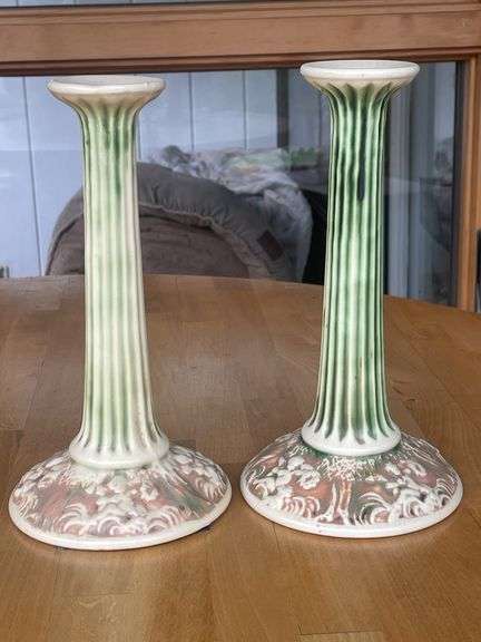 Roseville Donatello Candlestick Pair – #1022 – 10"