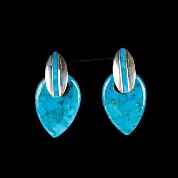 Fabulous! Designer Jay King Sterling Silver and Turquoise Earrings