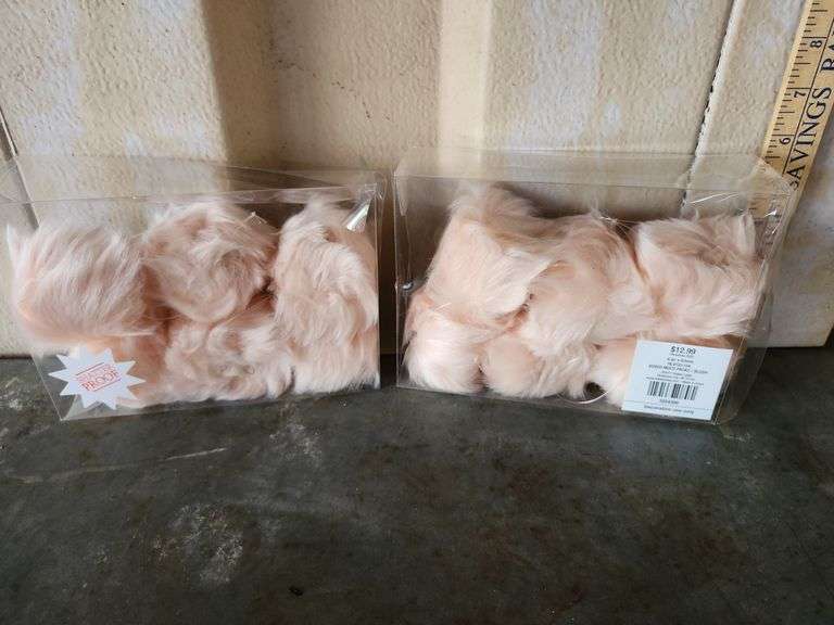 Two Packs Of Blush Fuzzy Ornaments 12 Count