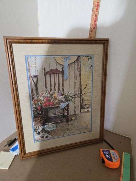 Vintage spring flowers norman rockwell lithograph - Auction Ohio