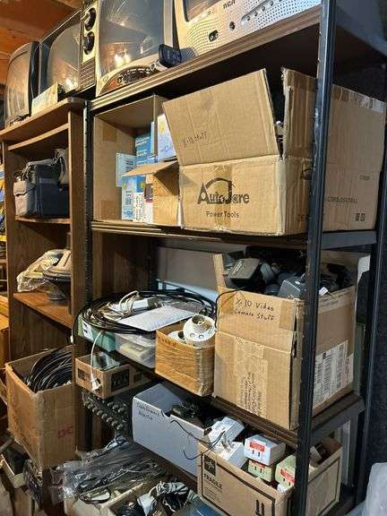 Wall Lot w/ shelves, electrical, speakers, 8-tracks & MORE!