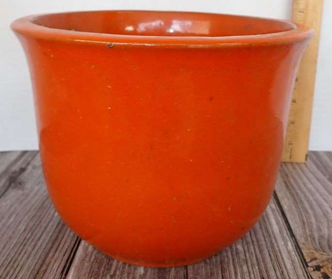 Glazed Orange Terracotta Planter