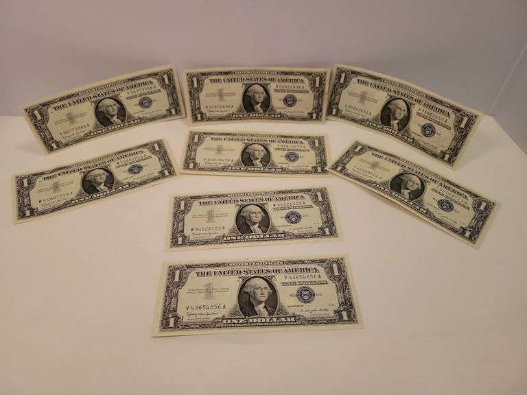 1957-B $1 Silver Certificate Lot - (8)