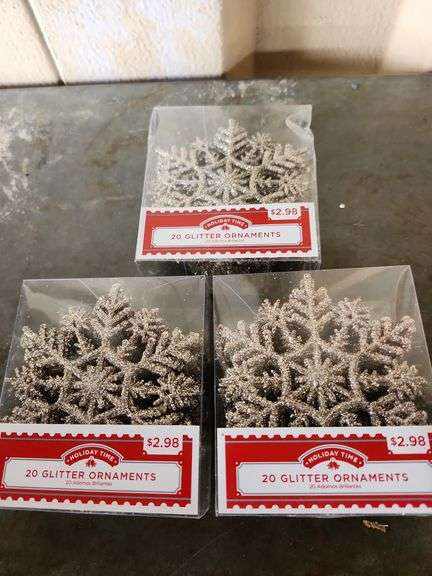60 Count Glitter Snowflake Ornaments