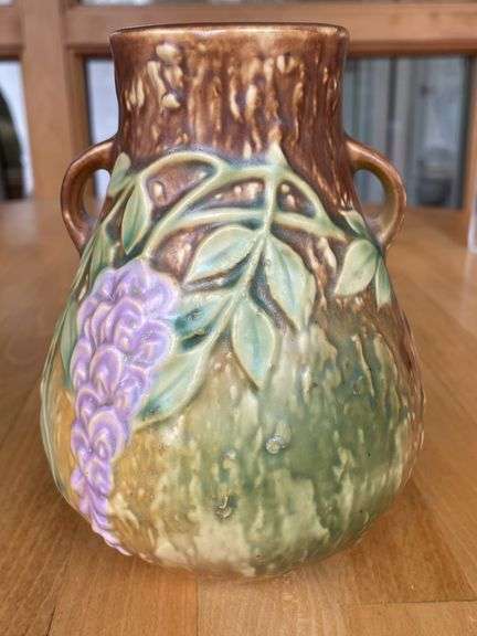 Roseville Wisteria Vase – #603 – 6"