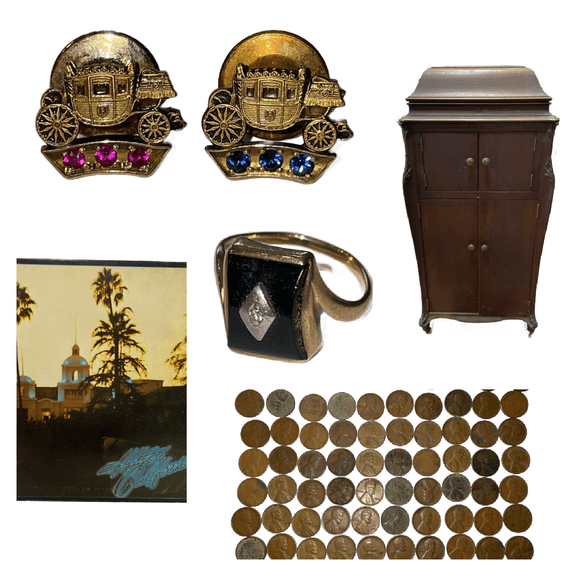 Vinyl, Victrola, Gold & Silver Jewelry 