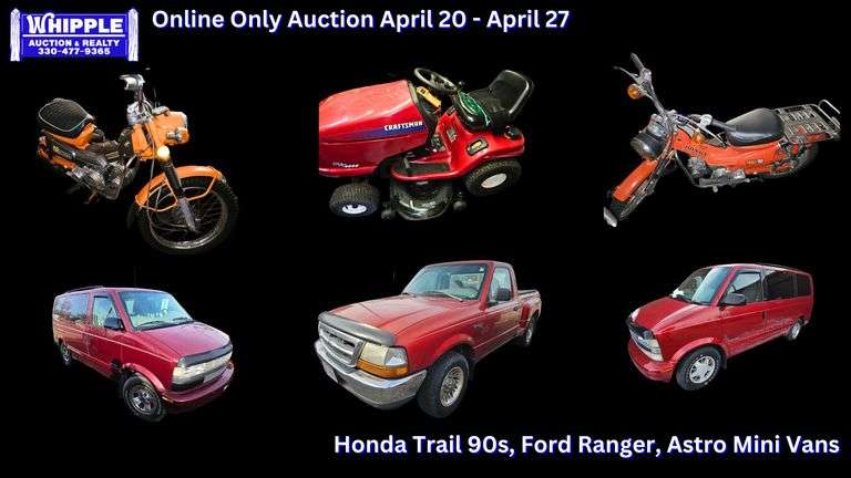 Multiple Honda Trail 90s, Ford Ranger, Astro Vans & MORE!!!