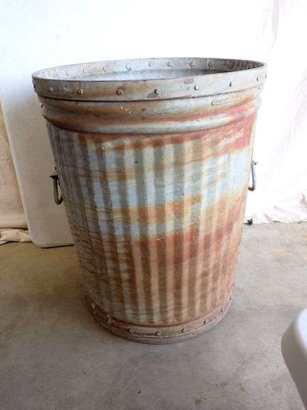 1950s Riveted & Welded Trash Can - Super Heavy Duty!