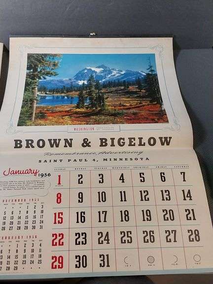 Vintage 1956 Brown & Bigelow Advertising Calendar – Mt. Shuksan ...