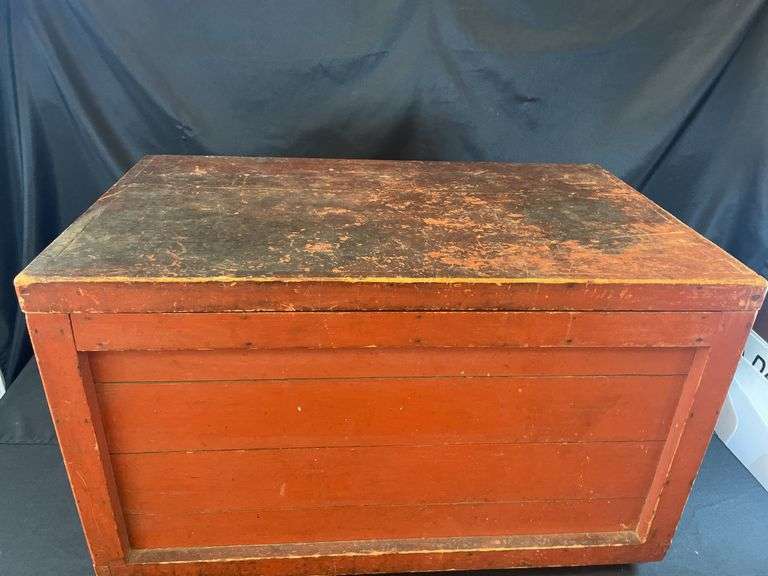 Primitive Red Chest - Auction Ohio