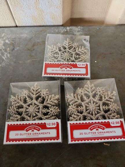 60 Count Glitter Snowflake Ornaments