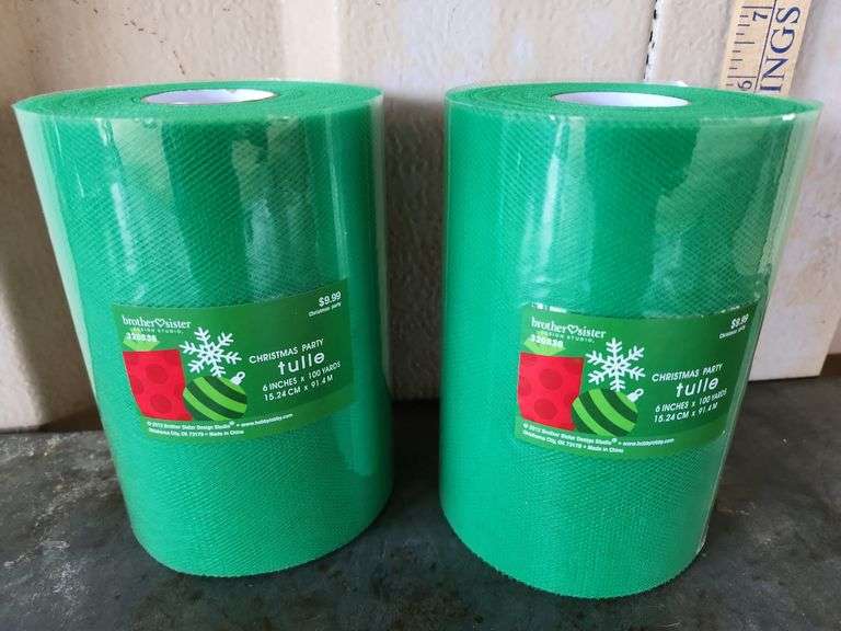 Two Rolls Of Brother/Sister Christmas Party Tulle 6 In. x100 Yds Each