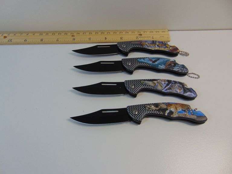 Lot of (4) New 7" Animal Themed Collector Knives