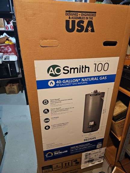 40 Gal AO Smith HW Tank NIB