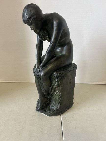 Vintage Sitting Lady Statue