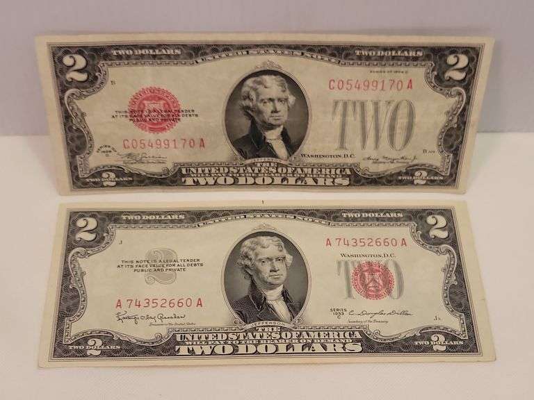 (2) $2 Red Seal Notes - VF