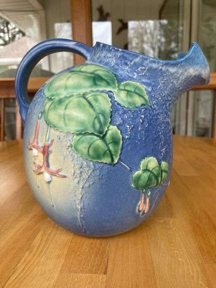 Roseville Fuchsia Blue Ice Lip Pitcher – #1322