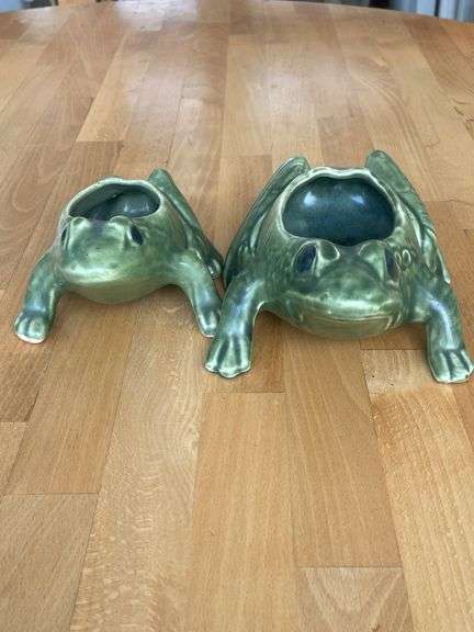 Pair of Brush McCoy Frog Figurines – 6" & 7"