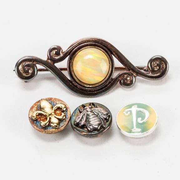 Sterling Silver Interchangeable Pin with 4 Pieces