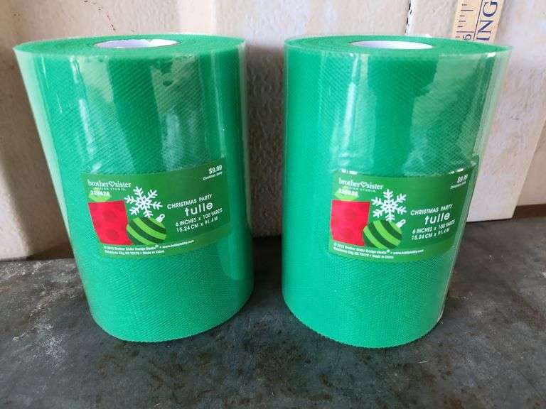 Two Rolls Of Brother/Sister Christmas Party Tulle 6 In. x100 Yds Each