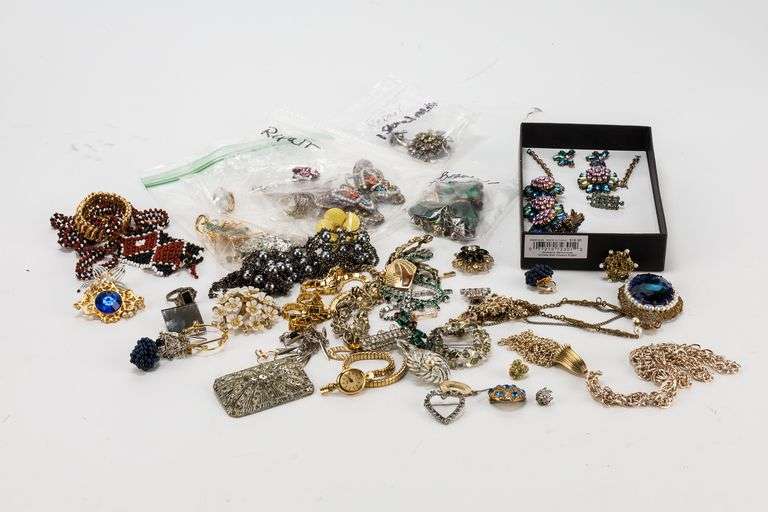 Large Collection of Costume Jewelry for Projects