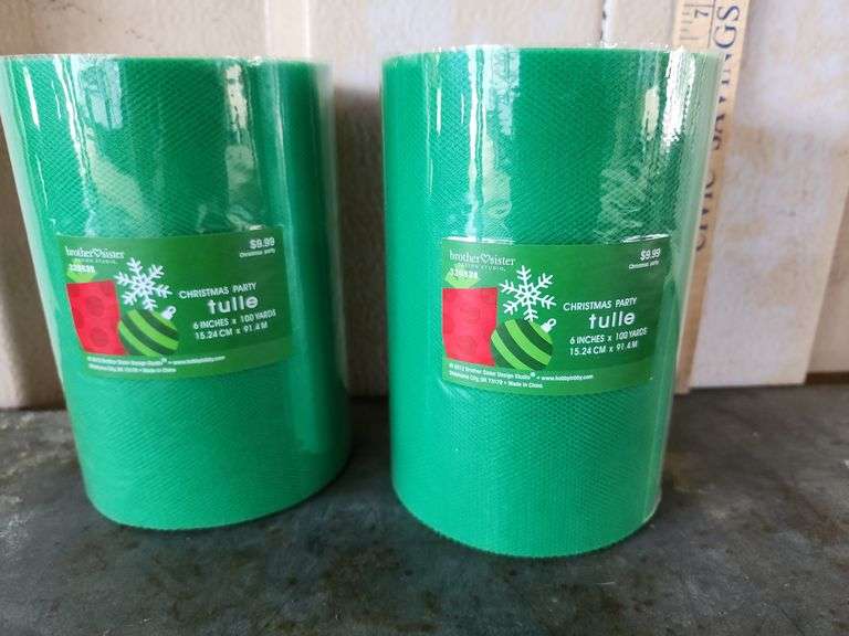 Two Rolls Of Brother/Sister Christmas Party Tulle 6 In. x100 Yds Each