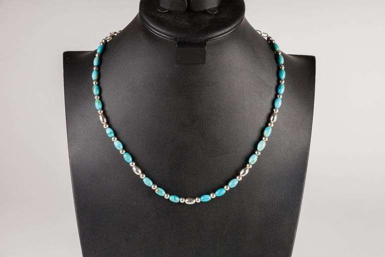Designer Carolyn Pollack Sterling Silver and Turquoise Necklace