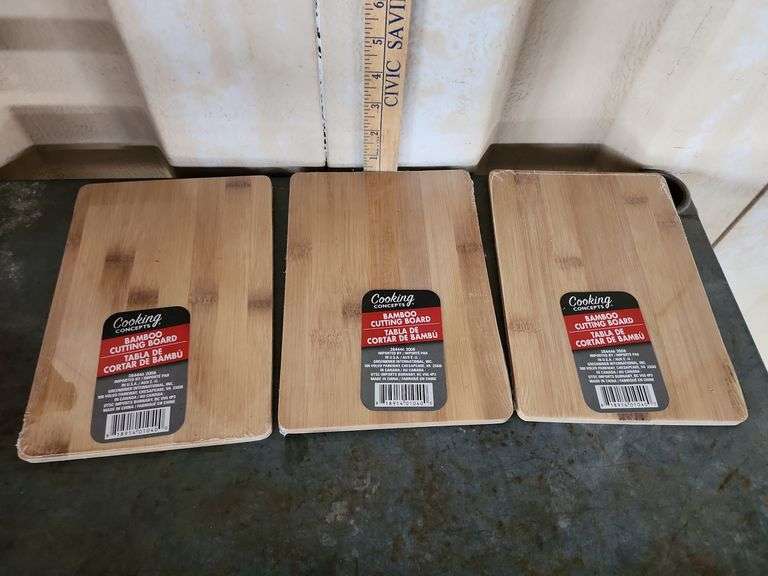 Three 6"X8" Bamboo Cutting Boards