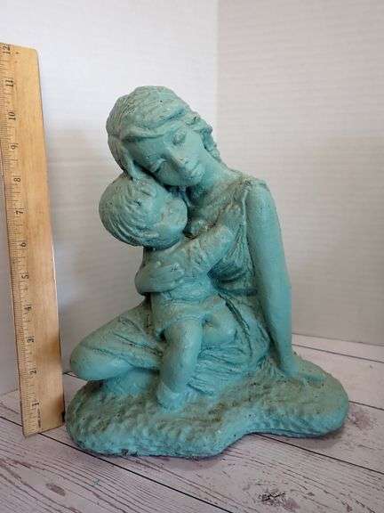 Solid Concrete Garden Statue - Mother & Child