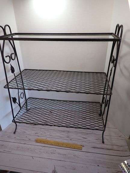 Vtg Wrought Iron Planter Stand