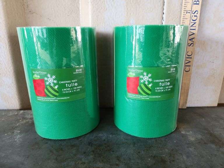 Two Rolls Of Brother/Sister Christmas Party Tulle 6 In. x100 Yds Each