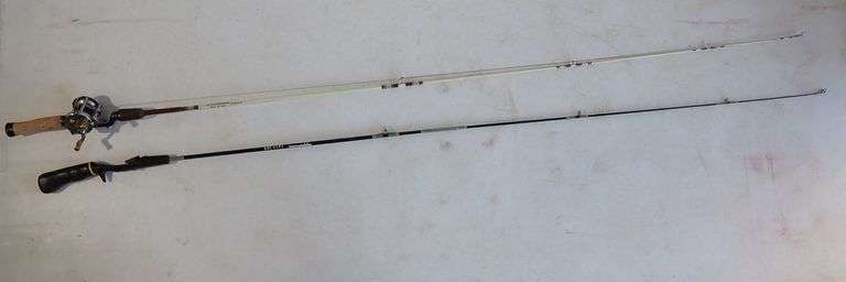 Vtg Fiberglass Fishing poles - Pflueger 1953 Skilkast Reel & Shakespeare 404 - Shakespeare 1411-165