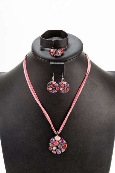 Beautiful Sterling Silver Matching Jewelry Set with Stones