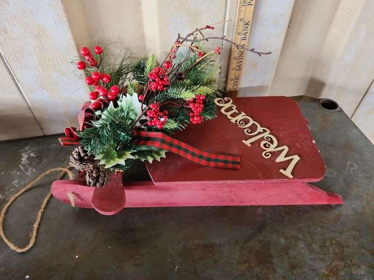 Christmas Sled Decor 20"X8"X3"