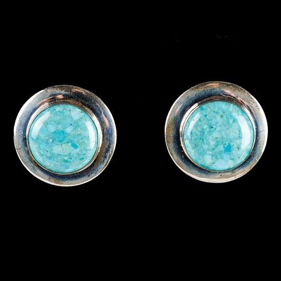 Designer Jay King Desert Rose Trading Sterling Silver and Turquoise Earrings