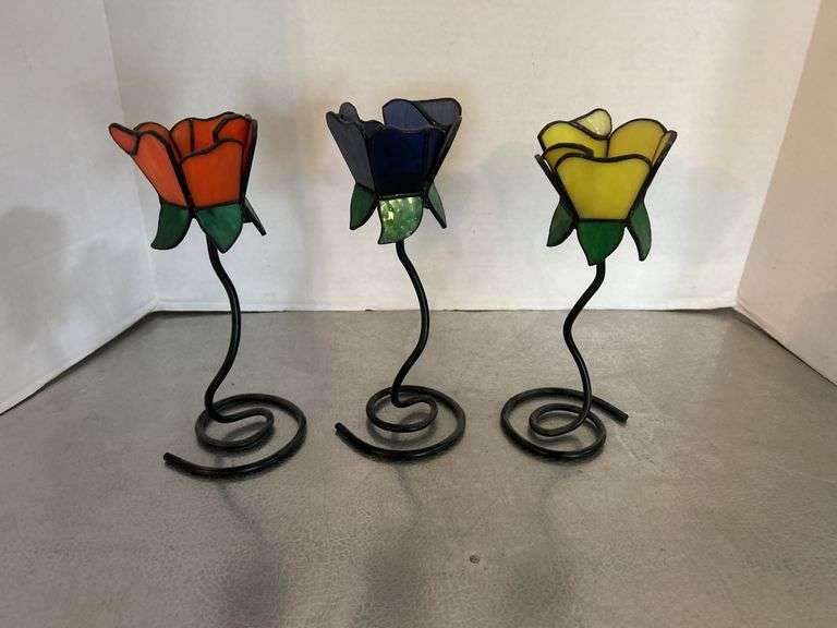 Stained Glass Candle Holders