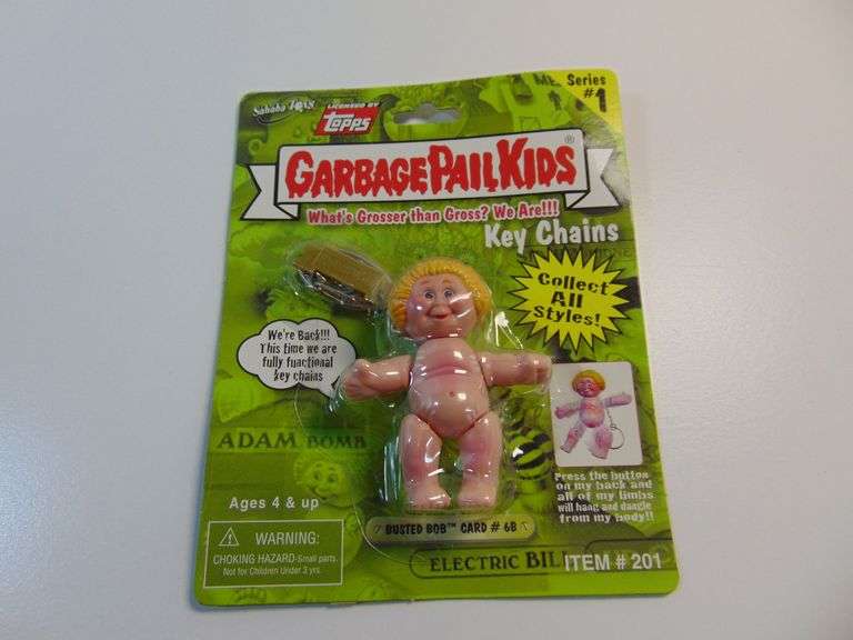 New 2001 Sababa Toys Topps GARBAGE PAIL KIDS Busted Bob Key Chain