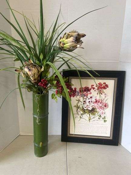 Wall Art Print & Bamboo Vase