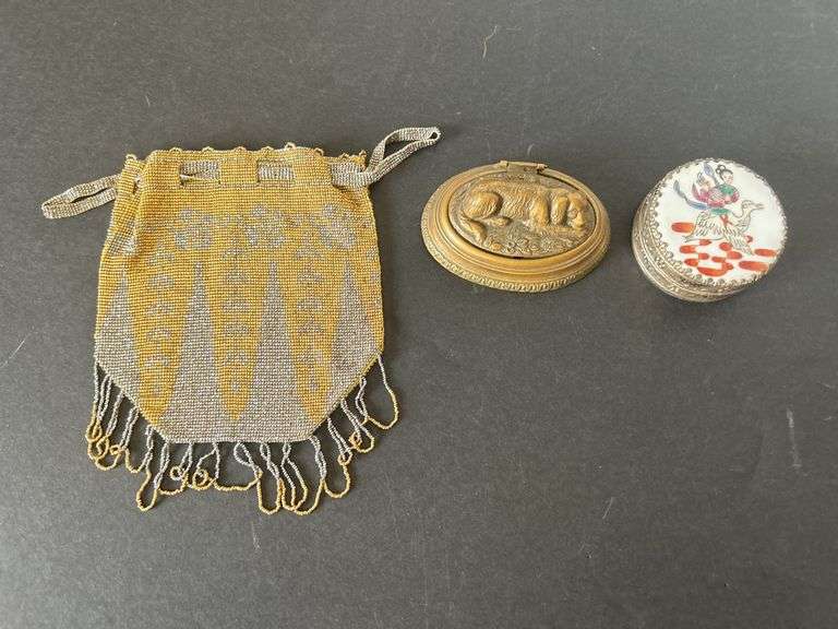 Antique Beaded Bag & Trinket Boxes