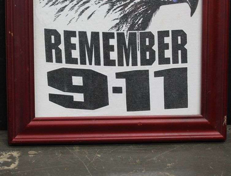 Framed ‘Remember 9-11’ Print With American Flag and Eagle