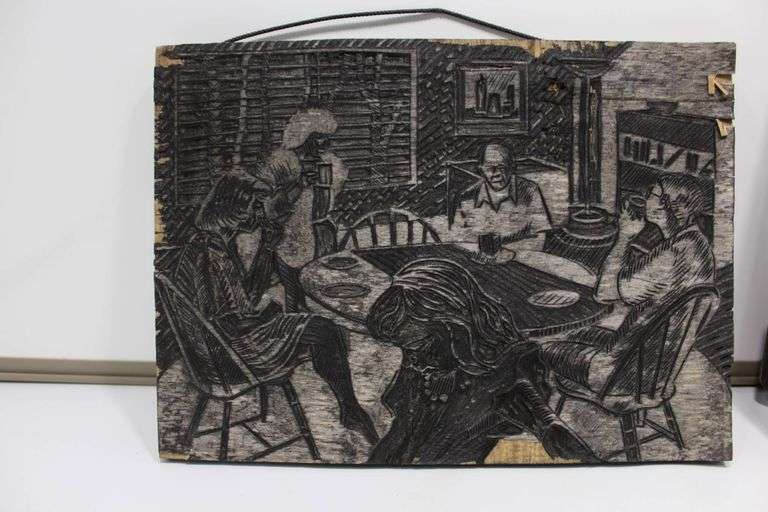 Set of Two  Art Panels Featuring Figures and a Sailing Ship