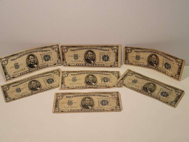 1934C D $5 Silver Certificate Lot Auction Ohio