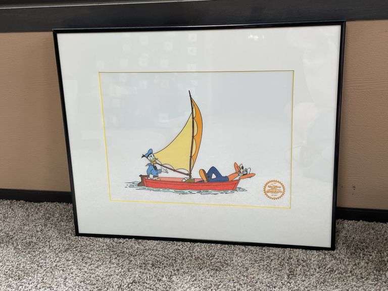 Donald & Pluto Sailing Serigraph Cel