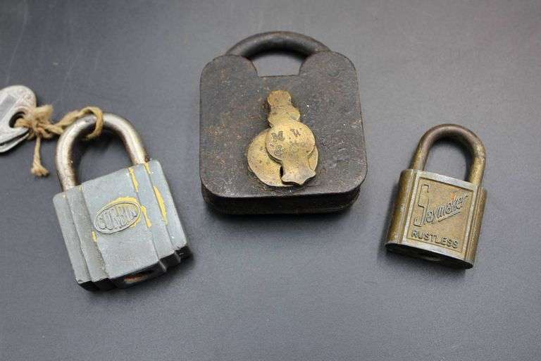 Vintage Padlocks Including Corbin, MW & Co, and Slaymaker