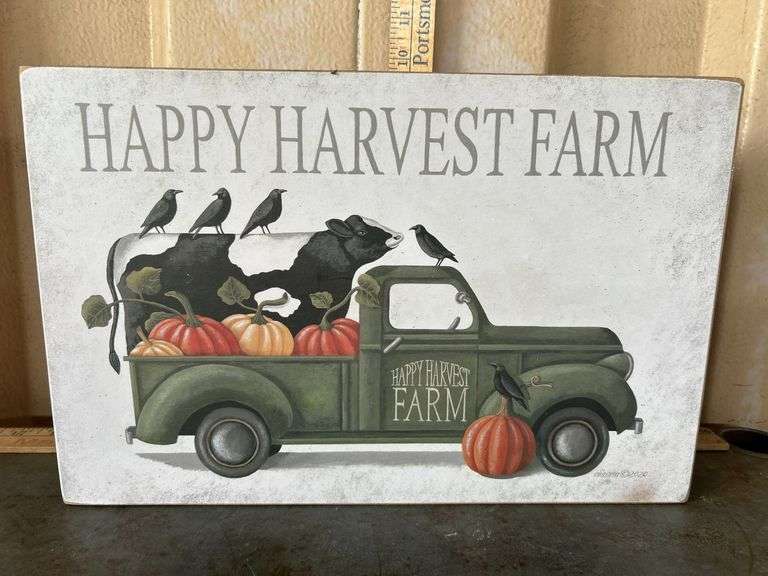 Happy Harvest Farm Decor 14"X9"X2"